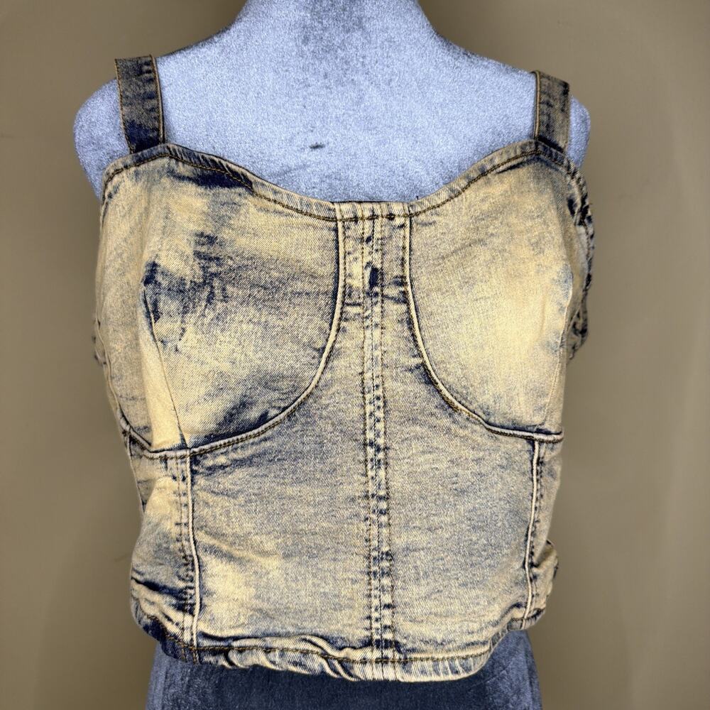 Spoon Jeans Women’s 1X Dyed Acid Copper Denim Corset Top Castlecore Whimsygoth